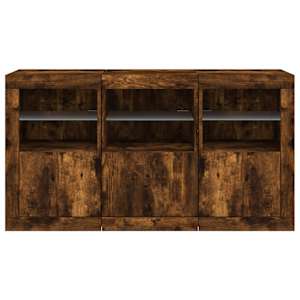 Příborník s LED osvětlením kouřový dub 123 x 37 x 67 cm - obrázek 6