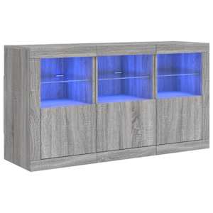Příborník s LED osvětlením šedý sonoma 123 x 37 x 67 cm - obrázek 2