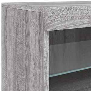 Příborník s LED osvětlením šedý sonoma 123 x 37 x 67 cm - obrázek 12