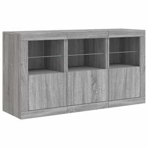 Příborník s LED osvětlením šedý sonoma 123 x 37 x 67 cm - obrázek 5