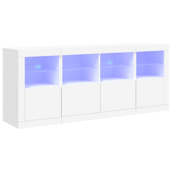 vidaXL puhvetkapp LED-tulega, valge, 163 x 37 x 67 cm