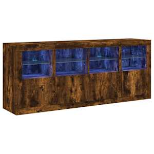 Příborník s LED osvětlením kouřový dub 163 x 37 x 67 cm - obrázek 2