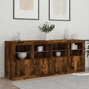 Příborník s LED osvětlením kouřový dub 163 x 37 x 67 cm - obrázek 3