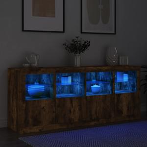Příborník s LED osvětlením kouřový dub 163 x 37 x 67 cm - obrázek 4