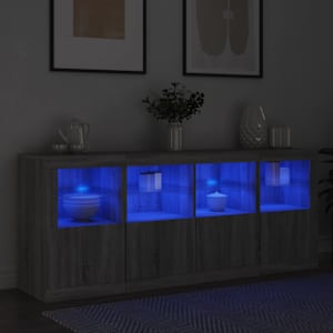 Příborník s LED osvětlením šedý sonoma 163 x 37 x 67 cm - obrázek 4