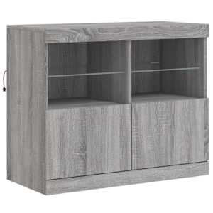 Příborník s LED osvětlením šedý sonoma 163 x 37 x 67 cm - obrázek 10