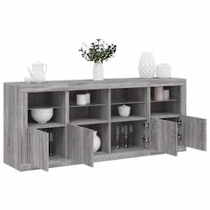 Příborník s LED osvětlením šedý sonoma 163 x 37 x 67 cm - obrázek 1