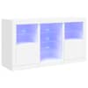 vidaXL puhvetkapp LED-tulega, valge, 123 x 37 x 67 cm