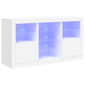 Příborník s LED osvětlením bílý 123 x 37 x 67 cm - obrázek 2