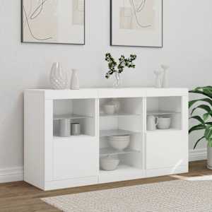Příborník s LED osvětlením bílý 123 x 37 x 67 cm - obrázek 3