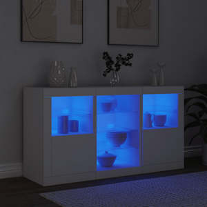 Příborník s LED osvětlením bílý 123 x 37 x 67 cm - obrázek 4
