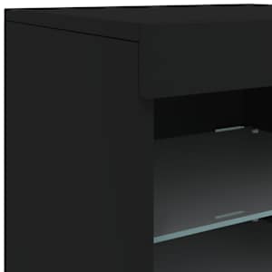 Příborník s LED osvětlením černý 123 x 37 x 67 cm - obrázek 12