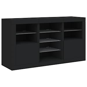 Příborník s LED osvětlením černý 123 x 37 x 67 cm - obrázek 5