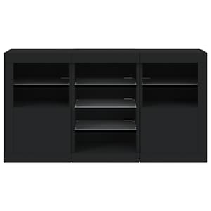 Příborník s LED osvětlením černý 123 x 37 x 67 cm - obrázek 6