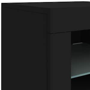 Příborník s LED osvětlením černý 123 x 37 x 67 cm - obrázek 11