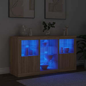Příborník s LED osvětlením dub sonoma 123 x 37 x 67 cm - obrázek 4