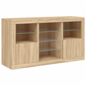 Příborník s LED osvětlením dub sonoma 123 x 37 x 67 cm - obrázek 5