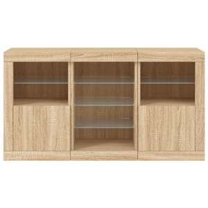 Příborník s LED osvětlením dub sonoma 123 x 37 x 67 cm - obrázek 6