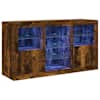vidaXL puhvetkapp LED-tuledega, suitsutatud tamm, 123 x 37 x 67 cm