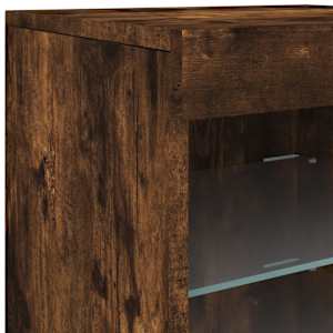 Příborník s LED osvětlením kouřový dub 123 x 37 x 67 cm - obrázek 12