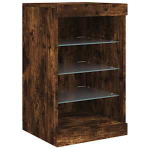 Příborník s LED osvětlením kouřový dub 123 x 37 x 67 cm - obrázek 10