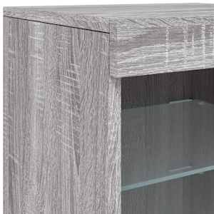 Příborník s LED osvětlením šedý sonoma 123 x 37 x 67 cm - obrázek 12