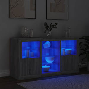 Příborník s LED osvětlením šedý sonoma 123 x 37 x 67 cm - obrázek 4