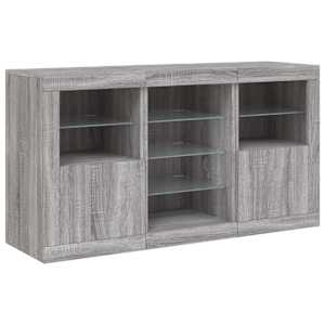 Příborník s LED osvětlením šedý sonoma 123 x 37 x 67 cm - obrázek 5