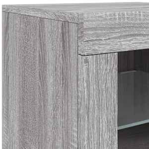 Příborník s LED osvětlením šedý sonoma 123 x 37 x 67 cm - obrázek 11