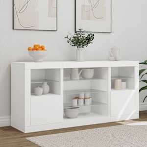 Příborník s LED osvětlením bílý 142,5 x 37 x 67 cm - obrázek 3