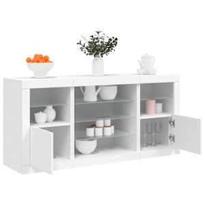Příborník s LED osvětlením bílý 142,5 x 37 x 67 cm - obrázek 1