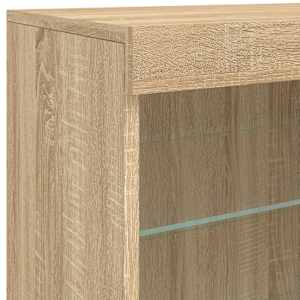 Příborník s LED osvětlením dub sonoma 142,5 x 37 x 67 cm - obrázek 12