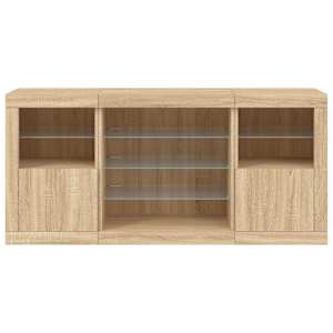 Příborník s LED osvětlením dub sonoma 142,5 x 37 x 67 cm - obrázek 6