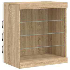 Příborník s LED osvětlením dub sonoma 142,5 x 37 x 67 cm - obrázek 10
