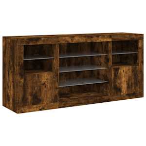 Příborník s LED osvětlením kouřový dub 142,5 x 37 x 67 cm - obrázek 5