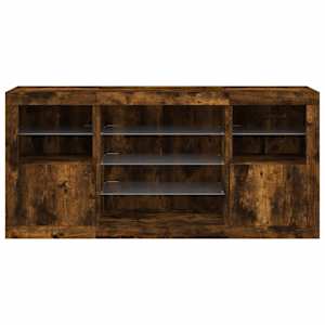 Příborník s LED osvětlením kouřový dub 142,5 x 37 x 67 cm - obrázek 6