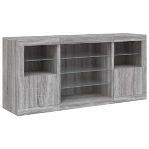 Příborník s LED osvětlením šedý sonoma 142,5 x 37 x 67 cm - obrázek 5