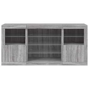 Příborník s LED osvětlením šedý sonoma 142,5 x 37 x 67 cm - obrázek 6
