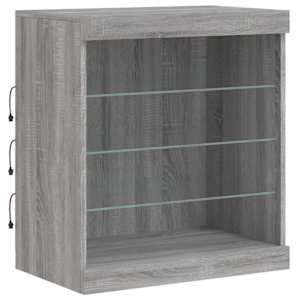 Příborník s LED osvětlením šedý sonoma 142,5 x 37 x 67 cm - obrázek 10