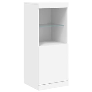 Příborníky s LED osvětlením 3 ks bílé kompozitní dřevo - obrázek 7
