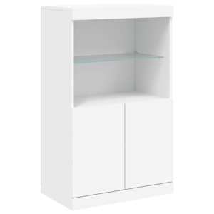Příborníky s LED osvětlením 3 ks bílé kompozitní dřevo - obrázek 7