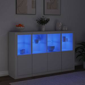 Příborníky s LED osvětlením 3 ks bílé kompozitní dřevo - obrázek 3