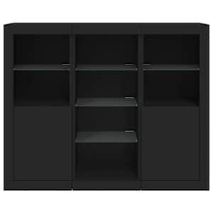 Příborníky s LED osvětlením 3 ks černé kompozitní dřevo - obrázek 6