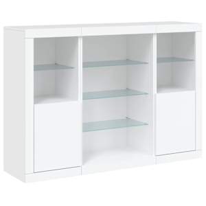 Příborníky s LED osvětlením 3 ks bílé kompozitní dřevo - obrázek 5