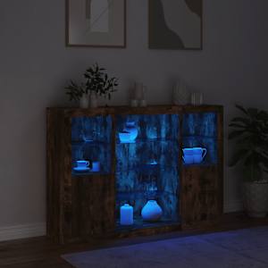 Příborníky s LED osvětlením 3 ks kouřový dub kompozitní dřevo - obrázek 3