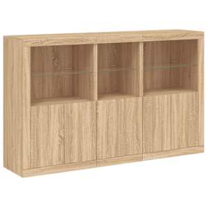 Příborník s LED osvětlením dub sonoma 162 x 37 x 100 cm - obrázek 3
