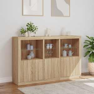Příborník s LED osvětlením dub sonoma 162 x 37 x 100 cm - obrázek 4