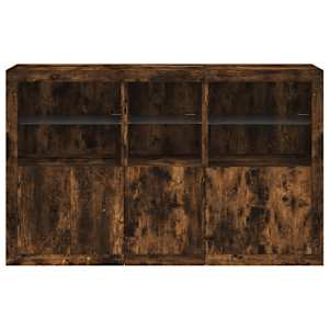 Příborník s LED osvětlením kouřový dub 162 x 37 x 100 cm - obrázek 6
