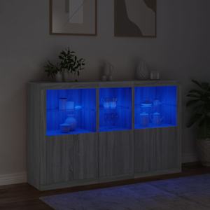 Příborník s LED osvětlením šedý sonoma 162 x 37 x 100 cm - obrázek 5