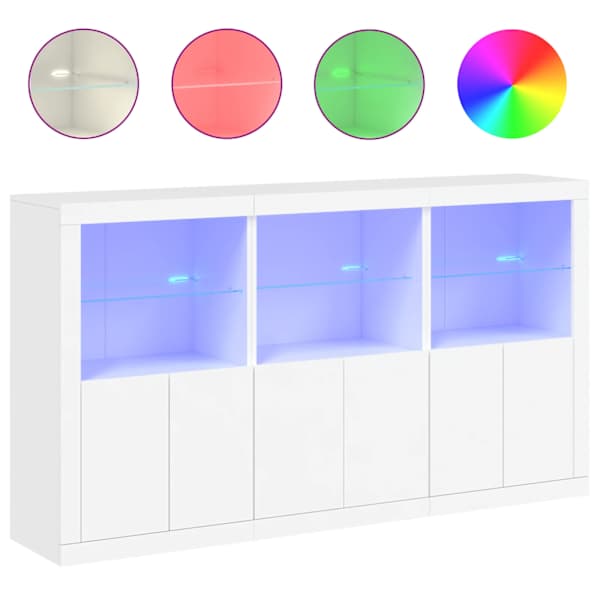 vidaXL puhvetkapp LED-tulega, valge, 181,5 x 37 x 100 cm